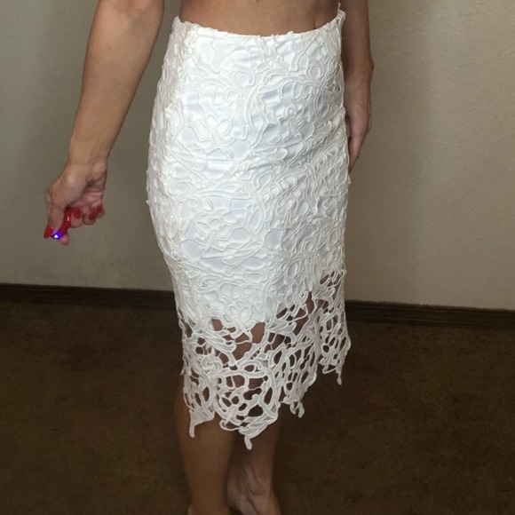 {Angl} crochet white pencil skirt S - Picture 1 of 6